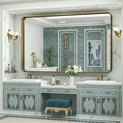 Miroir mural de salle de bain moderne à cadre en métal TokeShimi