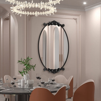 Oval Vintage Ornate Baroque Wall Mirror