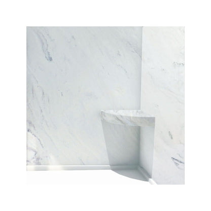 Siège de douche d'angle mural en surface solide Transolid Studio 14 po x 14 po - 14,5 x 14,25 x 3