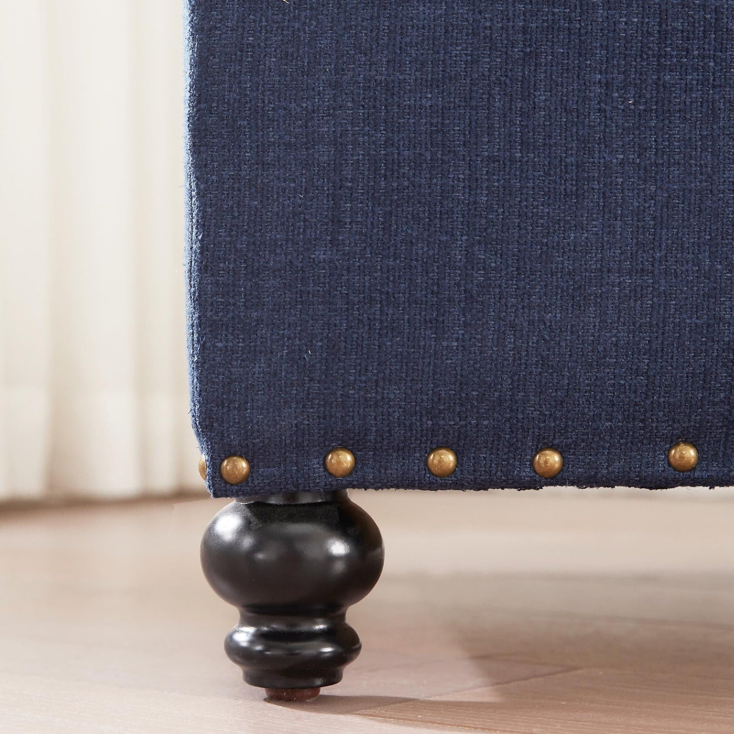 Tufted Storage Ottoman Bench, Rectangular Footstool