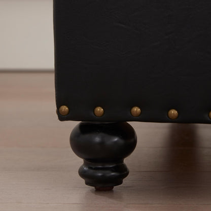 Tufted Storage Ottoman Bench, Rectangular Footstool