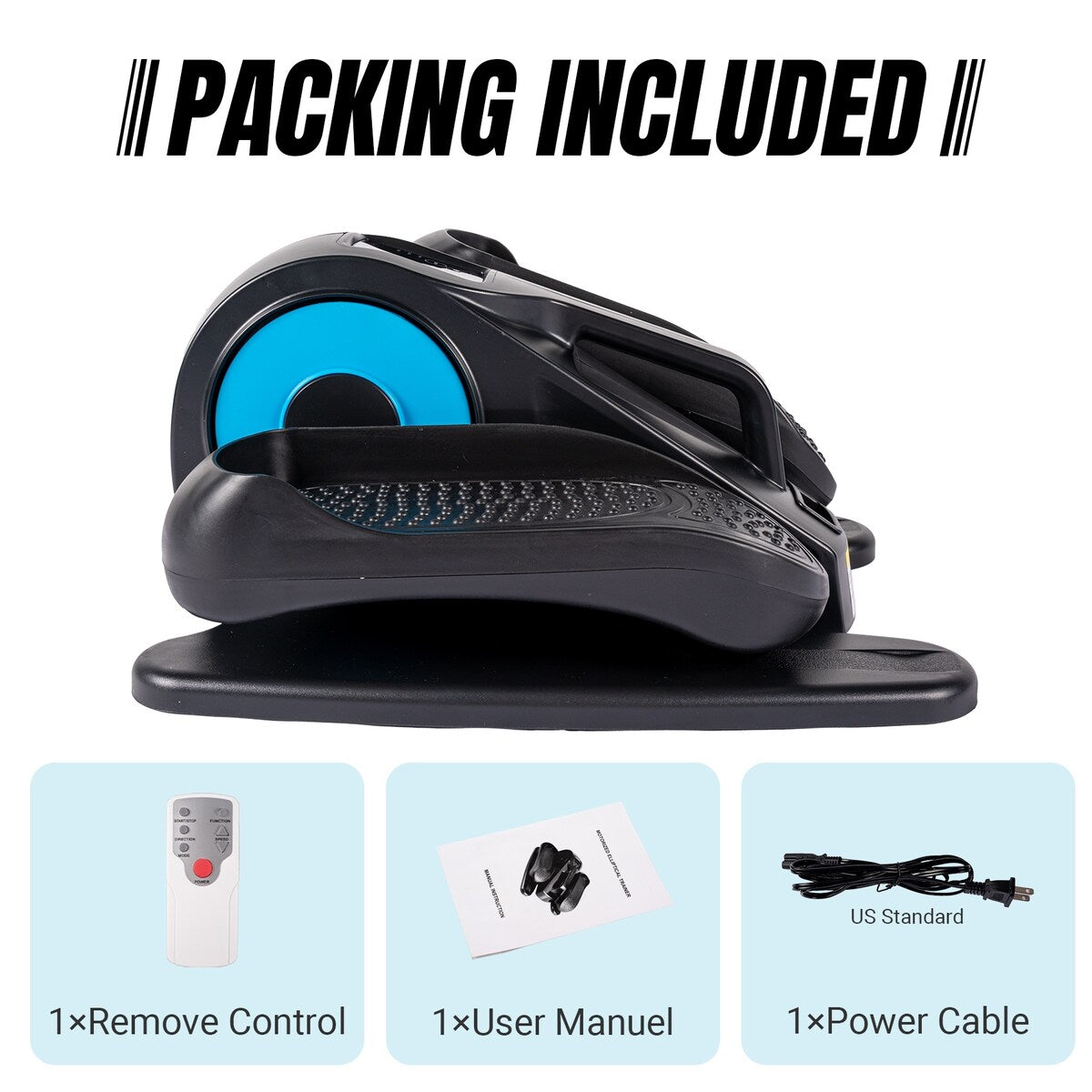 Under Desk Elliptical Machine, Elliptical Trainer with Remote Control Seated Pedal Exerciser for Seniors Adults and Teens