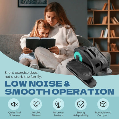 Under Desk Elliptical Machine, Elliptical Trainer with Remote Control Seated Pedal Exerciser for Seniors Adults and Teens