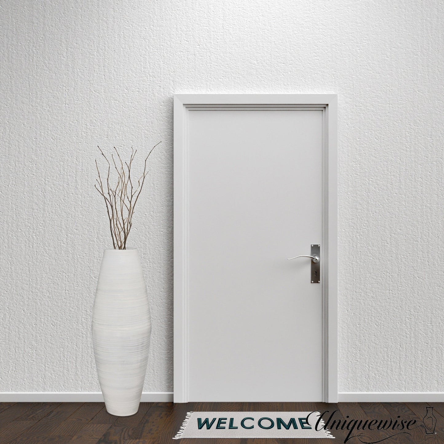 Uniquewise Tall Cylinder Bamboo Floor Vase Decorative Accent for Hotel Lobbies and Spa, Perfect Decor for Living Room or Hallway