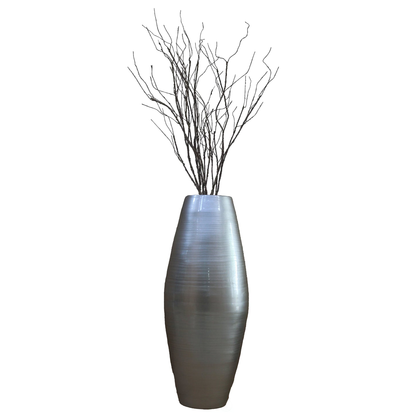 Uniquewise Tall Cylinder Bamboo Floor Vase Decorative Accent for Hotel Lobbies and Spa, Perfect Decor for Living Room or Hallway
