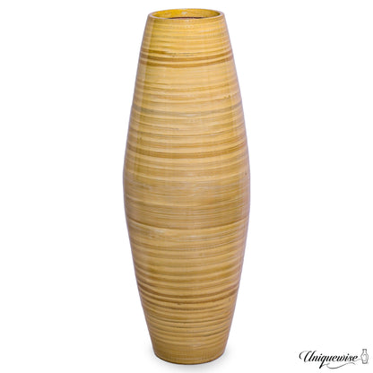 Uniquewise Tall Cylinder Bamboo Floor Vase Decorative Accent for Hotel Lobbies and Spa, Perfect Decor for Living Room or Hallway
