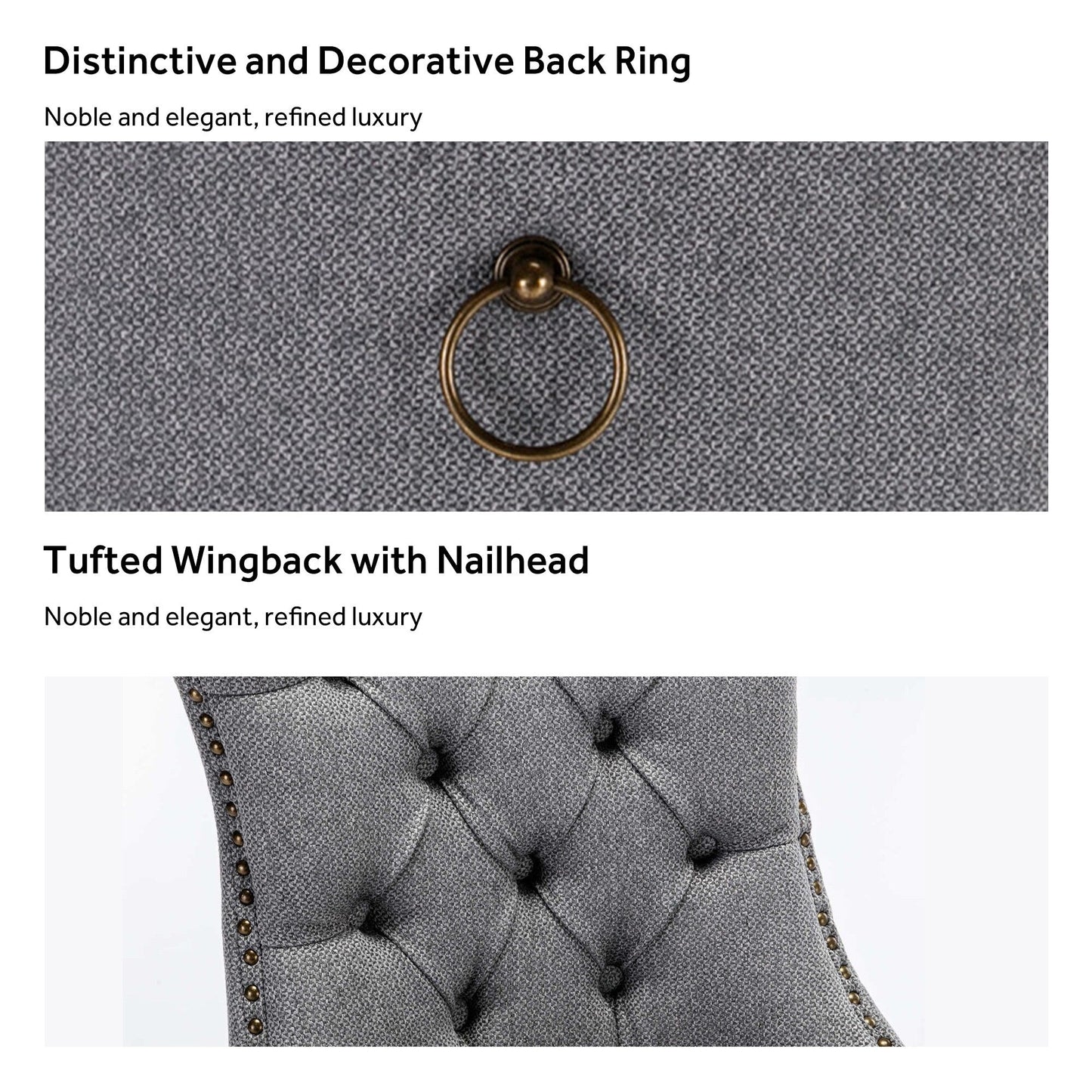 Chaise de salle à manger capitonnée en velours avec pieds en bois massif, lot de 6