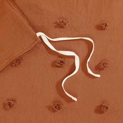 Intelligent Design Maize Cotton Jacquard Duvet Cover Set with Euro Shams and Throw Pillows