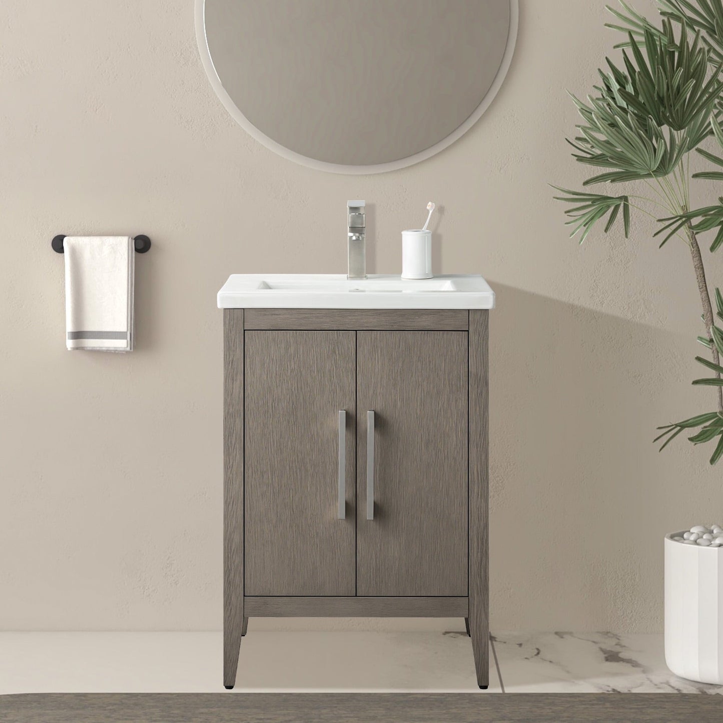 Meuble-lavabo simple Vanity Art 20, 24 ou 30 avec dessus en céramique