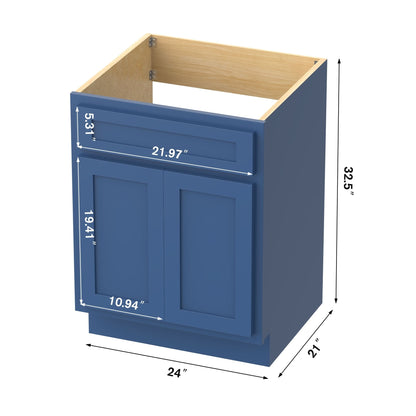 Meuble-lavabo simple en bois massif de 24 pouces de Vanity Art