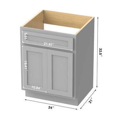 Meuble-lavabo simple en bois massif de 24 pouces de Vanity Art