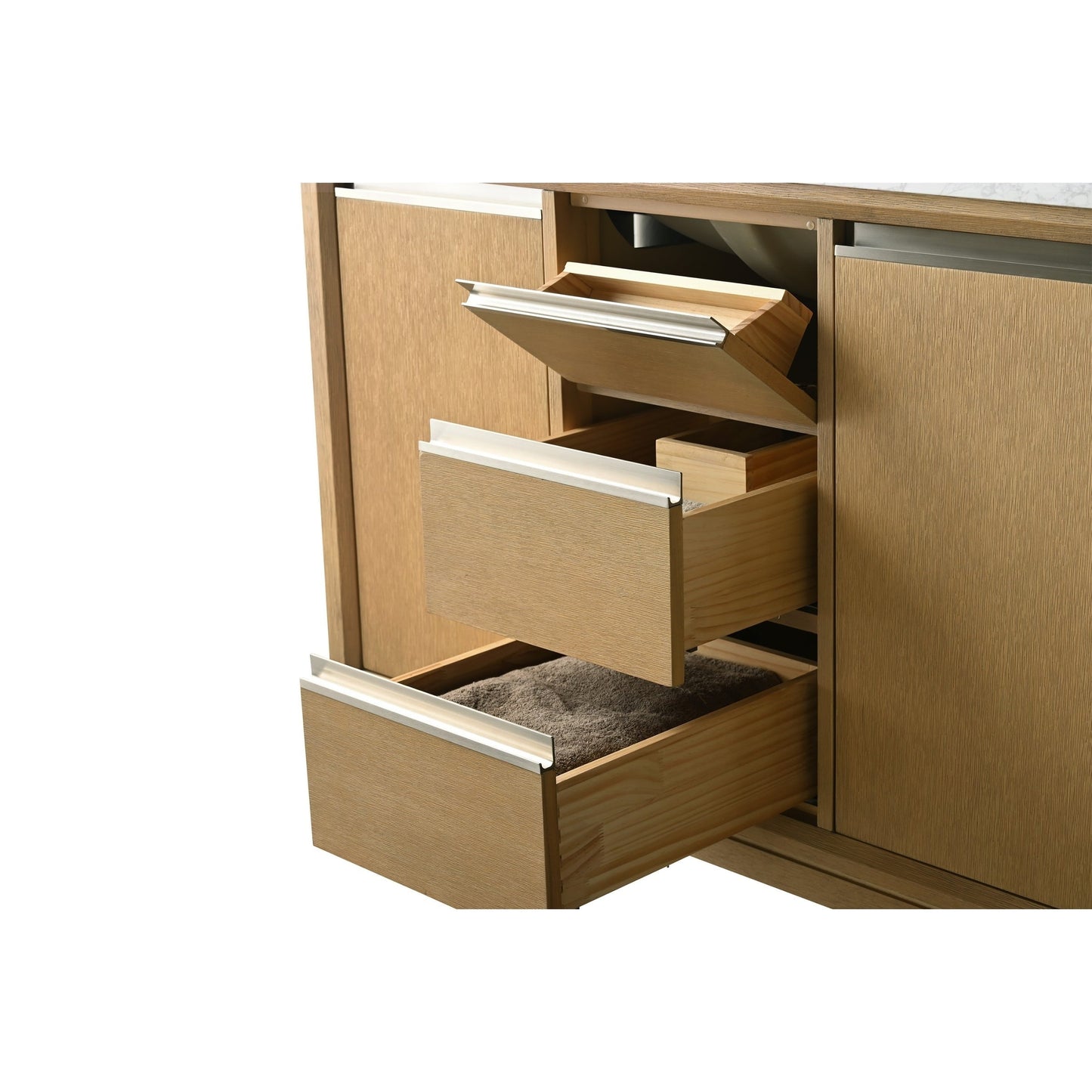 Meuble-lavabo de salle de bain Vanity Art avec lavabo en céramique et plateau en marbre reconstitué