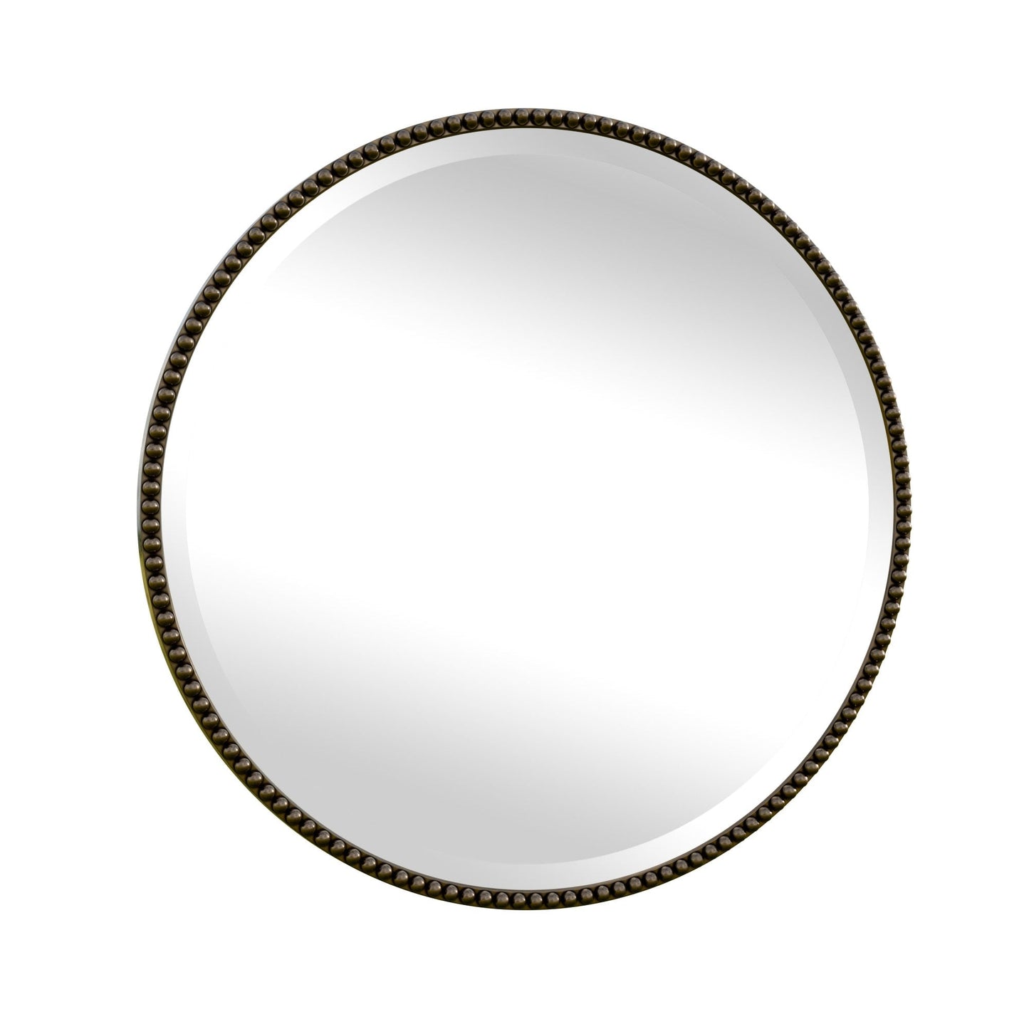 Vintage Round Bathroom Mirror with Beaded Frame