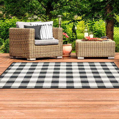 Vista Home Malta Gingham Check Indoor/Outdoor Area Rug