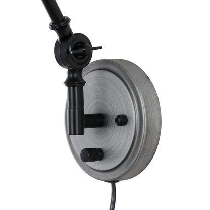 WINGBO Industrial Swing Arm Wall Sconce with Metal Shade,2-Pack...