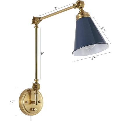 WINGBO Industrial Swing Arm Wall Sconce with Metal Shade,2-Pack...