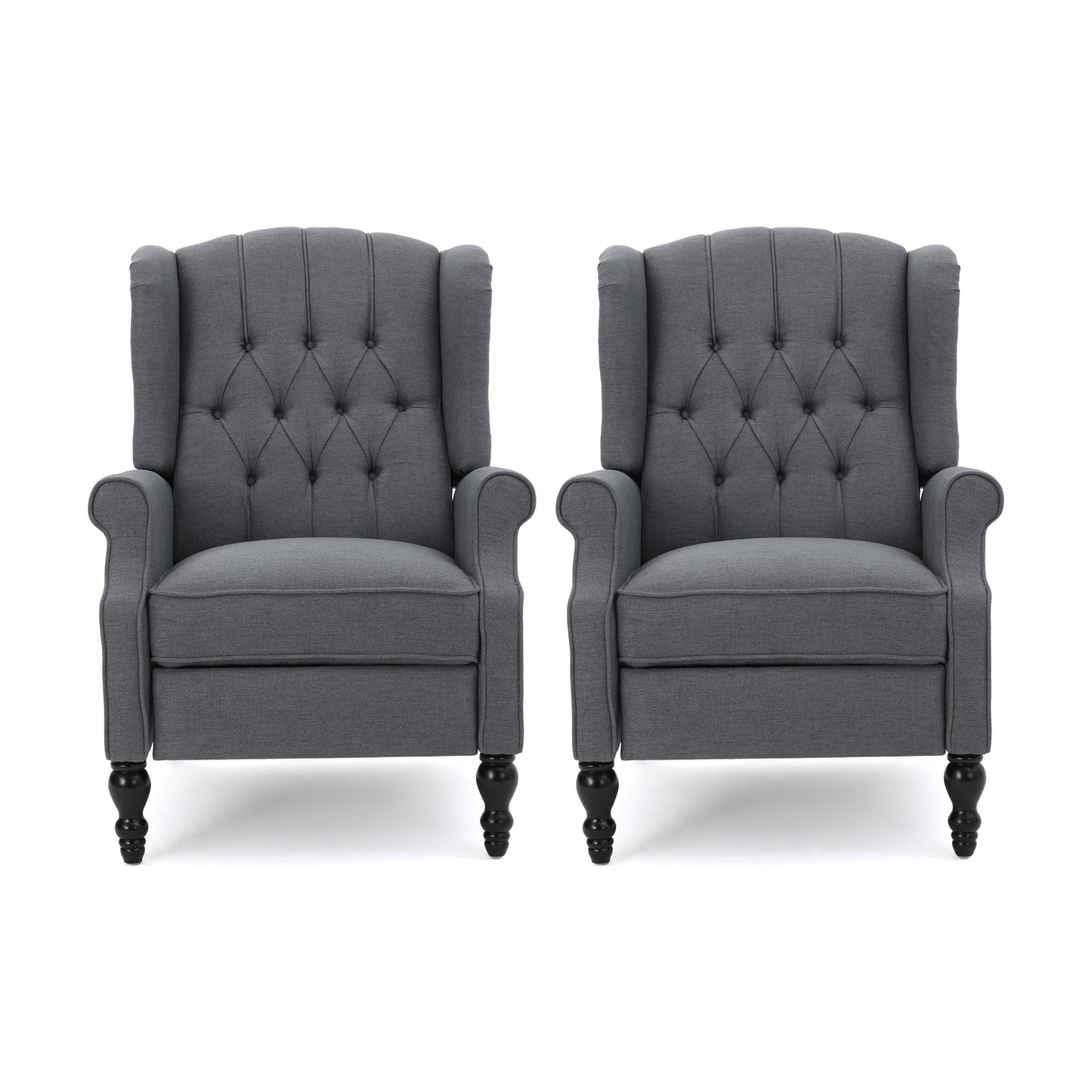 Walter Tufted Fabric Recliners (Set of 2) by Christopher Knight Home