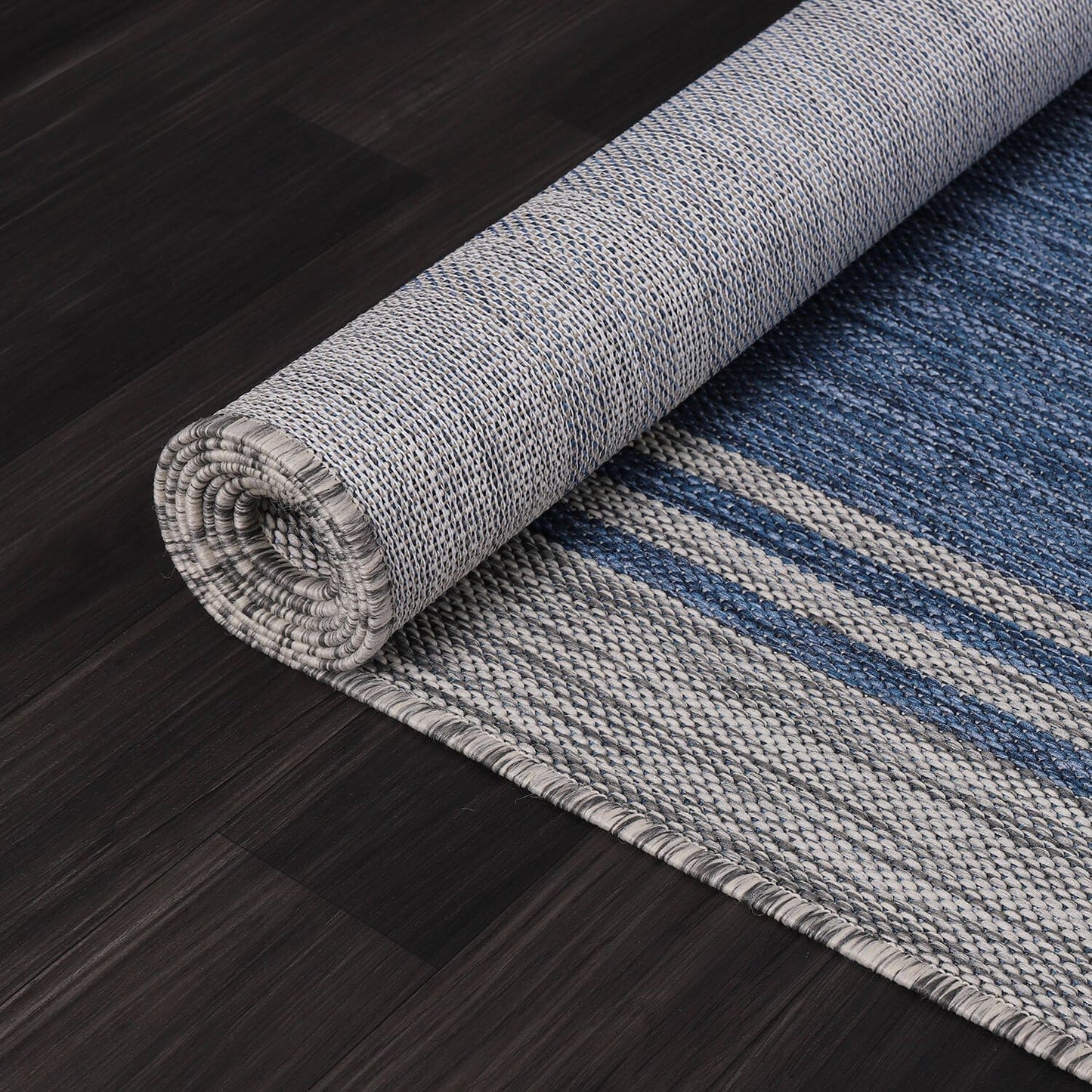 Washable Bordered Indoor Outdoor Rug for Patio, Deck, Porch