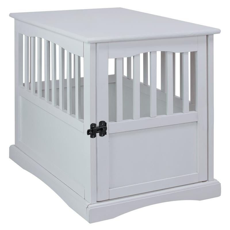 Table d'appoint en bois blanc pour cage pour animaux de compagnie avec porte verrouillable