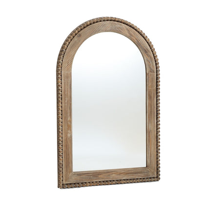 Miroir mural en arc avec cadre en bois, miroir mural de salle de bain - 39,25 H x 25,87 L x 1,5 P