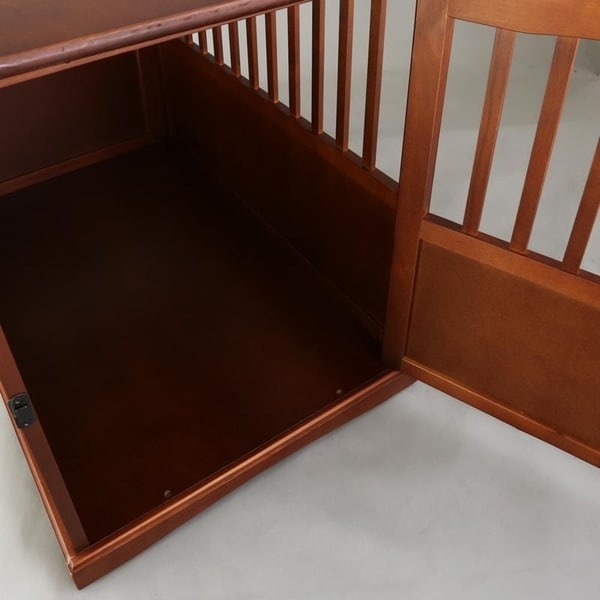 Table d'appoint en bois pour cage pour animaux de compagnie avec porte verrouillable