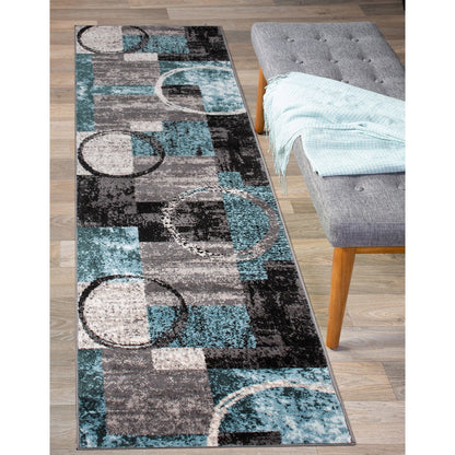 World Rug Gallery Abstract Polypropylene Machine-Made Circle Area Rug