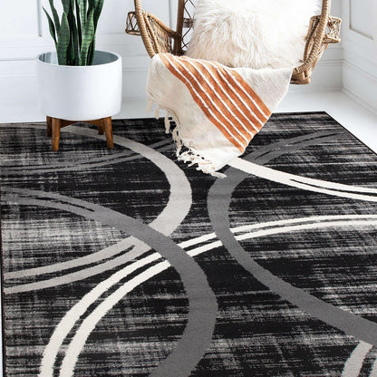 World Rug Gallery Contemporary Abstract Circles Design Area Rug