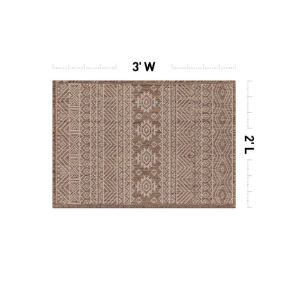 World Rug Gallery Distressed Geometric Bohemian Textured Flat Weave Indoor/Outdoor Area Rug