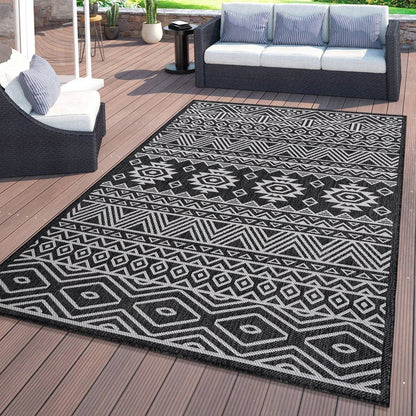 World Rug Gallery Distressed Geometric Bohemian Textured Flat Weave Indoor/Outdoor Area Rug