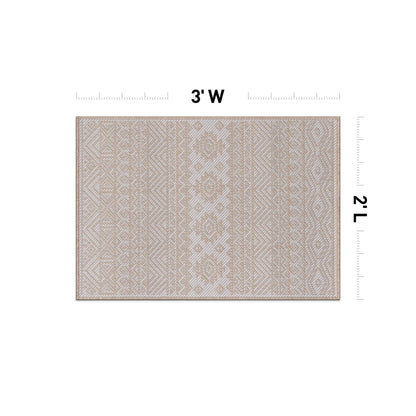 World Rug Gallery Distressed Geometric Bohemian Textured Flat Weave Indoor/Outdoor Area Rug