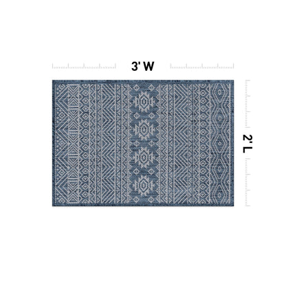 World Rug Gallery Distressed Geometric Bohemian Textured Flat Weave Indoor/Outdoor Area Rug