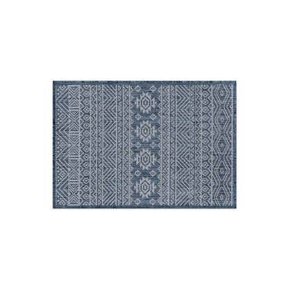 World Rug Gallery Distressed Geometric Bohemian Textured Flat Weave Indoor/Outdoor Area Rug