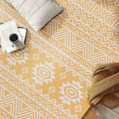 World Rug Gallery Distressed Geometric Bohemian Textured Flat Weave Indoor/Outdoor Area Rug