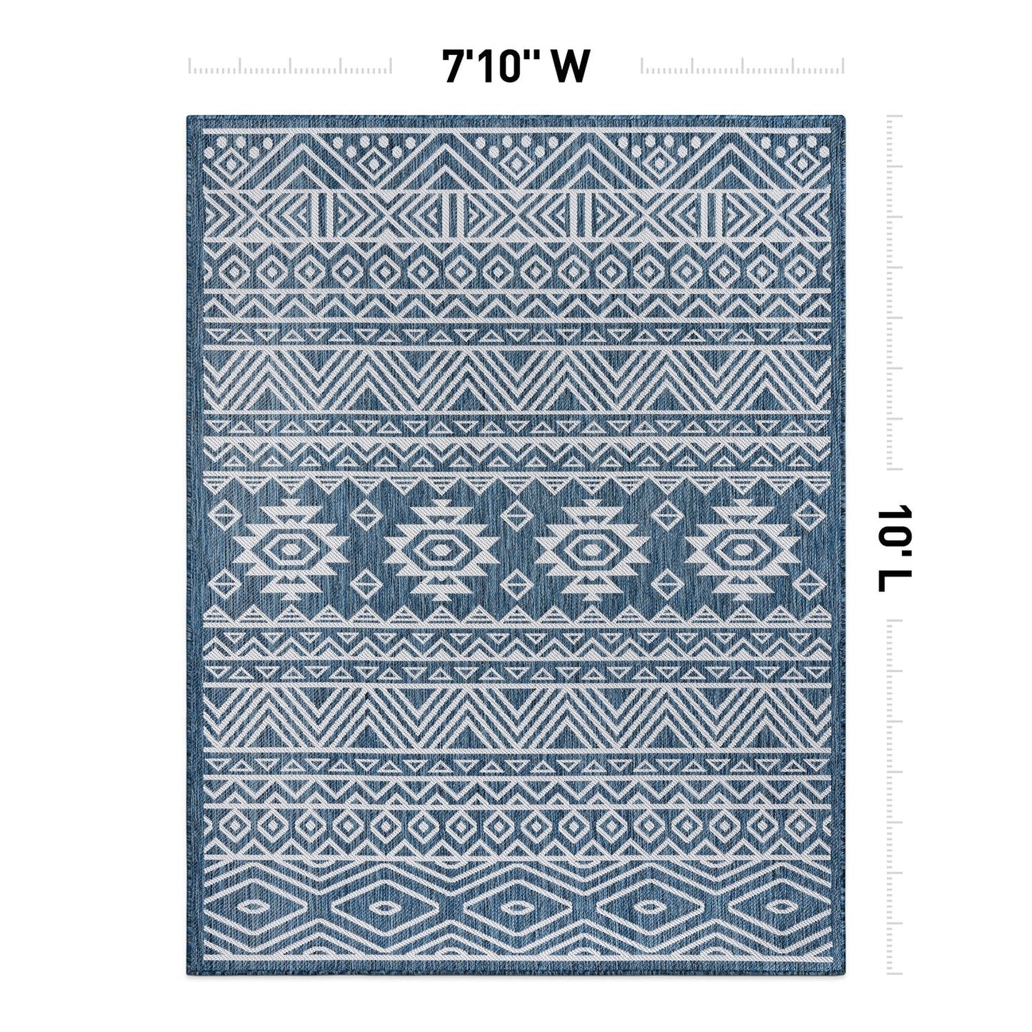 World Rug Gallery Distressed Geometric Bohemian Textured Flat Weave Indoor/Outdoor Area Rug