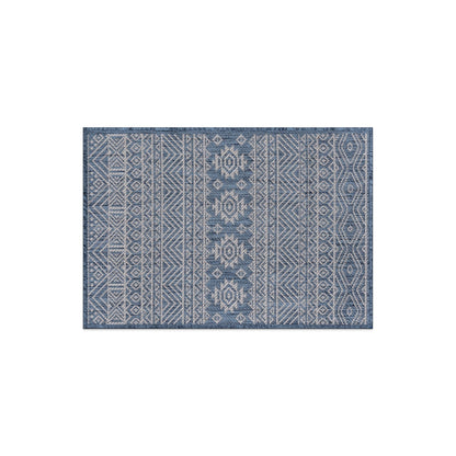 World Rug Gallery Distressed Geometric Bohemian Textured Flat Weave Indoor/Outdoor Area Rug