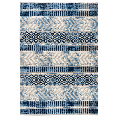World Rug Gallery Distressed Geometric Indoor/Outdoor Area Rug