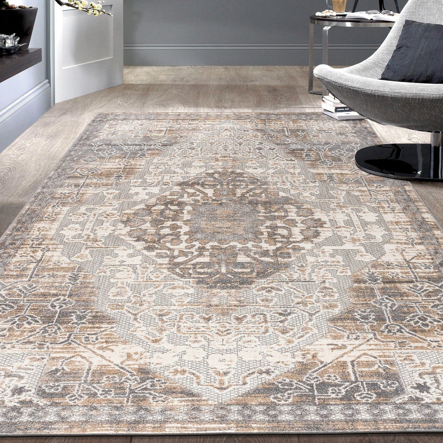 World Rug Gallery Distressed Traditional Indoor/Outdoor Area Rug