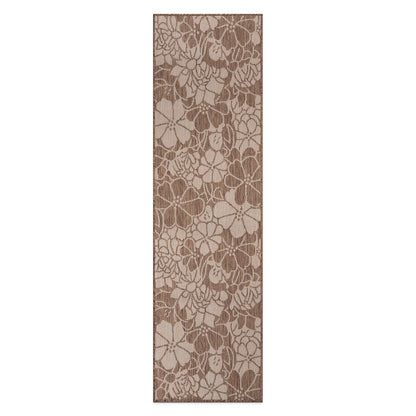 World Rug Gallery Modern Floral Flowers Textured Flat Weave Indoor/Outdoor Area Rug