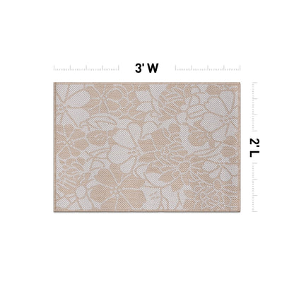 World Rug Gallery Modern Floral Flowers Textured Flat Weave Indoor/Outdoor Area Rug