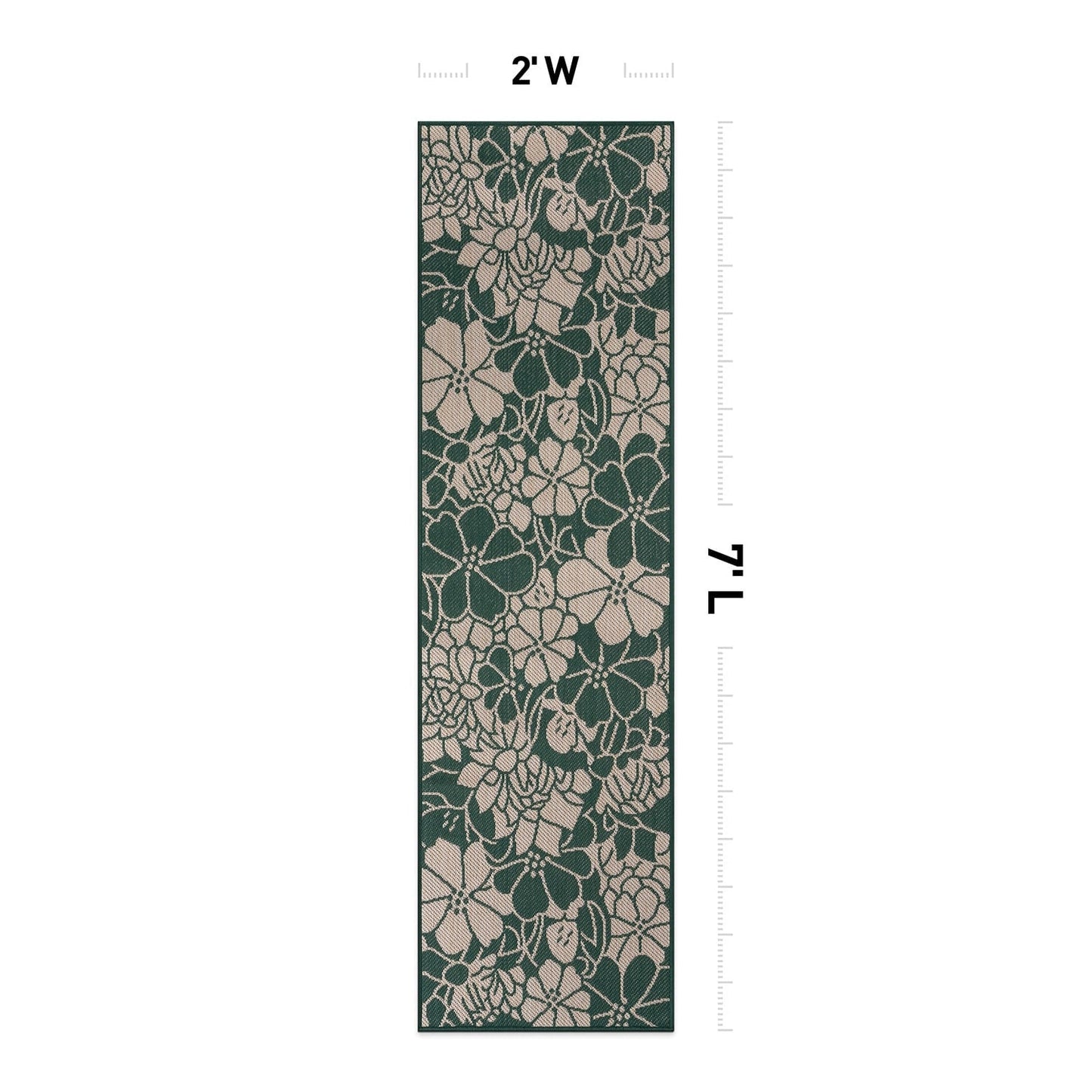 World Rug Gallery Modern Floral Flowers Textured Flat Weave Indoor/Outdoor Area Rug