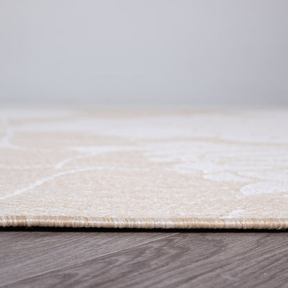 World Rug Gallery Modern Floral Flowers Textured Flat Weave Indoor/Outdoor Area Rug