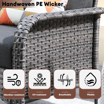 Ensemble de conversation de 4 pièces pour patio extérieur XIZZI avec table