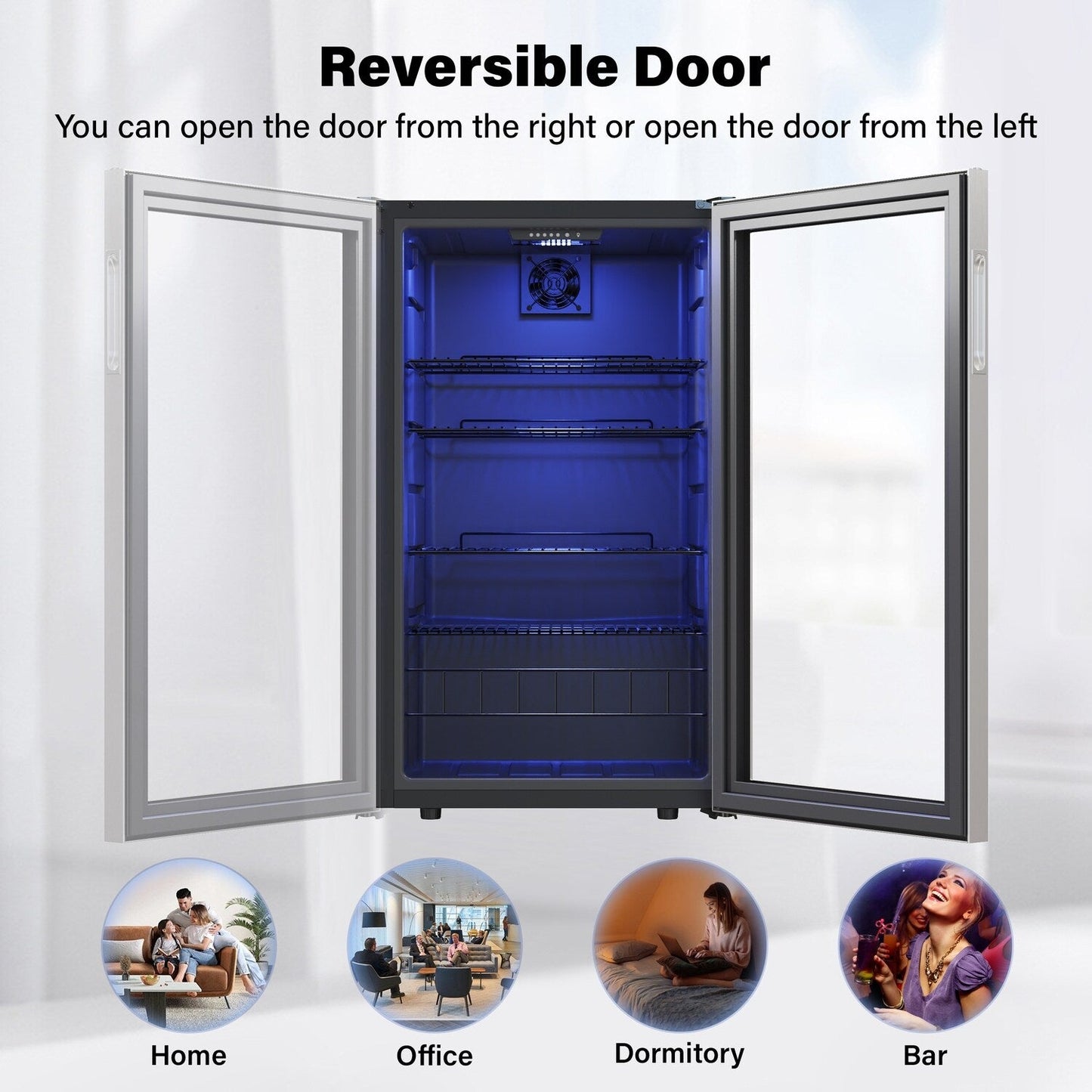 Réfrigérateur à boissons autonome Yeego 19 pouces, 140 canettes, zone unique - 19 pouces