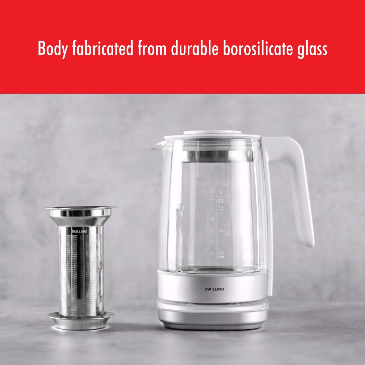 Bouilloire électrique en verre ZWILLING Enfinigy - 1,7 l