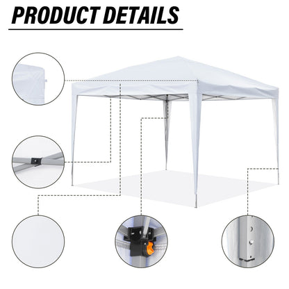 Zenova 10' x 10' Outdoor Pop Up Canopy Tent Patio Gazebo Party Wedding Tent