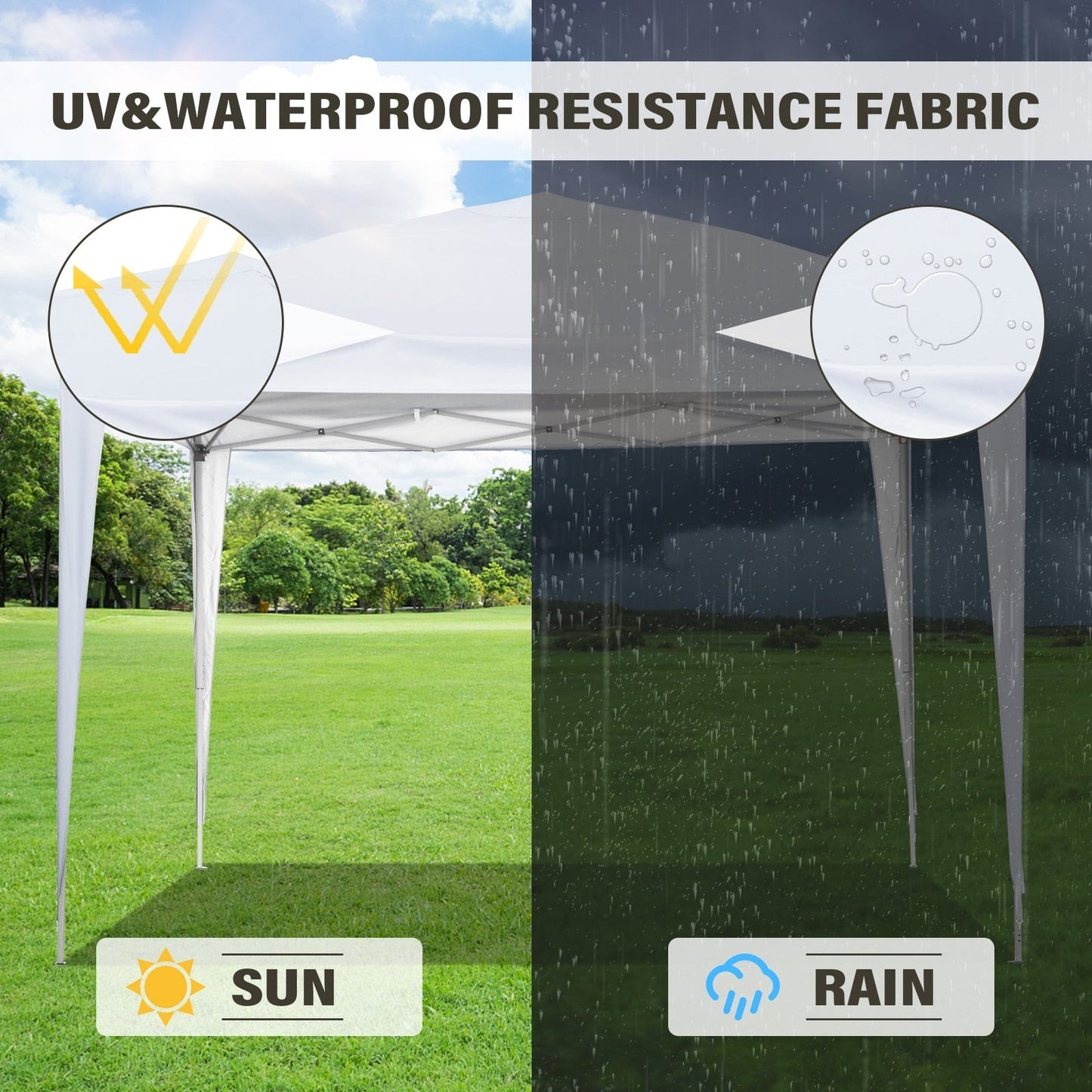 Zenova 10' x 10' Outdoor Pop Up Canopy Tent Patio Gazebo Party Wedding Tent