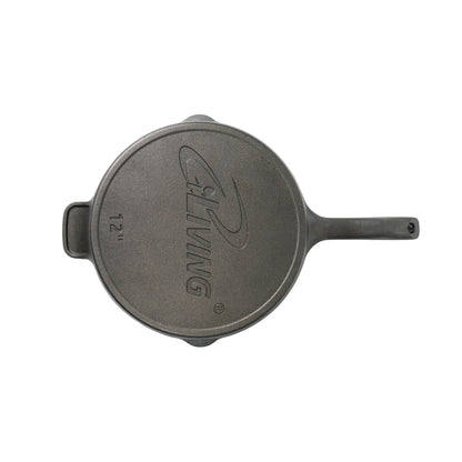 iLiving Seasoned Modern Heirloom Mirror Polished Cast Iron Skillet Pan 12 (2.7/3.7L)